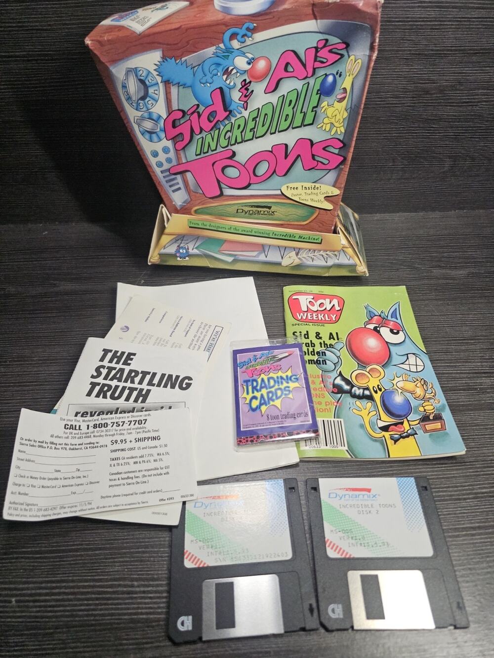 Sid And Al's Incredible Toons Rare With Poster, Sealed Cards, And Inserts 3.5"